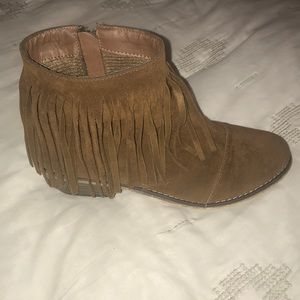 Brown fringe Boho booties
